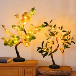 LED Tabletop Tree Lamp Battery Fairy Tree Night Lights with Removable Base for Party Wedding Gift Camping Summer Bedside Decor