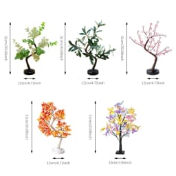 LED Tabletop Tree Lamp Battery Fairy Tree Night Lights with Removable Base for Party Wedding Gift Camping Summer Bedside Decor