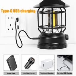 Super Bright LED Camping Light USB Rechargeable Flashlight Outdoor Portable Carrying Light Infinitely Dimmable Tent Light