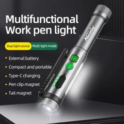 2-in-1 COB Pen Work Light LED Mini Flashlight Rechargeable Clip Pocket Torch Camping Work Car Repair Emergency Lamp P34
