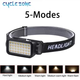 Rechargeable Headlamp with 32 LED 5 Modes Adjustable Headlight Portable for Outdoor Adventures at Night Fishing Walking Hiking