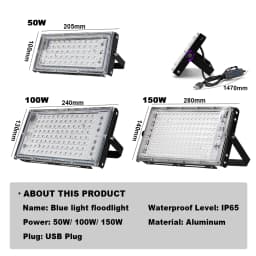 LED UV USB FloodLight 50W 100W 150W Disco Party LED USB Stage Blacklight AC 220V Ultraviolet Fluorescent Stage Lamp Floodlight