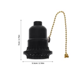 Black Pull Chain Switch Lamp Holder E26 E27 Socket Adapter Light Bulb Base Converter For Lamps Repair Kit Screw In Socket