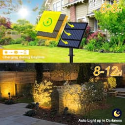 3000K/6000K Outdoor Solar LED Light IP65 Garden Landscape Pathway Wall Lamp for Tree Decoration Yard Street Solar Spotlight