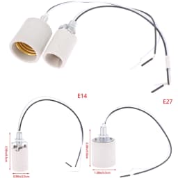 E14/E27 Ceramic Screw Lamp Holder LED Light High Temperature Resistance Adapter Home Use Round Socket For Bulb Base With Cable