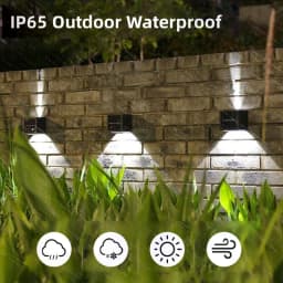 Solar Wall Light Outdoor Waterproof LED Wall Washer Courtyard Villa Fence Decor 2 Modes Spotlight For Gate Walls Balcony Garden