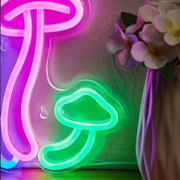 Chi-buy LED Neon Mushroom Shape USB Powered Night Light Wall Art & Game Room Bedroom Living Room Decor Lamp Sign Birthday Gift