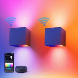 Tuya Outdoor Wall Light, Smart RGBCW Porch Lights , IP65 Waterproof for Outdoor/Indoor Decor, Works with Alexa&Google