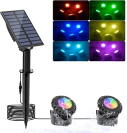 Solar Underwater RGB Light for Pond Aquarium Fish Tank Decor IP68 Solar Pool Lamp 2/3/4/5leds Garden Landscape Outdoor Spotlight