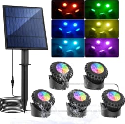 Solar Underwater RGB Light for Pond Aquarium Fish Tank Decor IP68 Solar Pool Lamp 2/3/4/5leds Garden Landscape Outdoor Spotlight