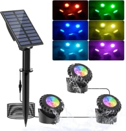 Solar Underwater RGB Light for Pond Aquarium Fish Tank Decor IP68 Solar Pool Lamp 2/3/4/5leds Garden Landscape Outdoor Spotlight