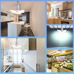 E27 Foldable Fan Shape LED Bulb Lamp  220V 110V 40 LEDs Light Bulbs For Home Ceiling Lamp Warehouse Garage  White Light 6500