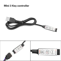 USB RGB Controller for 5V LED Strip Light Mini 3Keys Switch / 24 Keys IR Control/ 17 Keys RF Remote for Home Decor Lighting