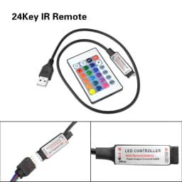 USB RGB Controller for 5V LED Strip Light Mini 3Keys Switch / 24 Keys IR Control/ 17 Keys RF Remote for Home Decor Lighting