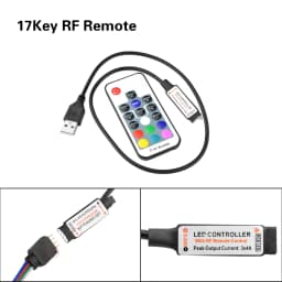 USB RGB Controller for 5V LED Strip Light Mini 3Keys Switch / 24 Keys IR Control/ 17 Keys RF Remote for Home Decor Lighting