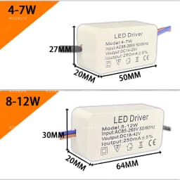 LED AC85-265V Lighting Transformer 3W 5W 7W 12W 18W 24W Constant 12V Drive Power Supply For DIY LED Home Panel Downlight Bulb