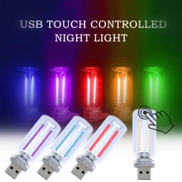 Dimmable USB Touch Filament Bulb Colorful LED Glass 5V USB Night Light Retro Edison Bulb Car Decoration Bedroom Decoration Toys