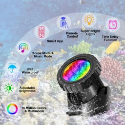 2/4/6/8/10 LED IP68 Underwater US/UK/EU Plug Fountain Pond Spot Light Landscape Spotlight For Garden APP Remote Control