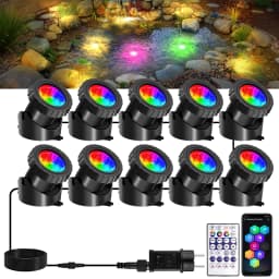 2/4/6/8/10 LED IP68 Underwater US/UK/EU Plug Fountain Pond Spot Light Landscape Spotlight For Garden APP Remote Control