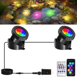 2/4/6/8/10 LED IP68 Underwater US/UK/EU Plug Fountain Pond Spot Light Landscape Spotlight For Garden APP Remote Control