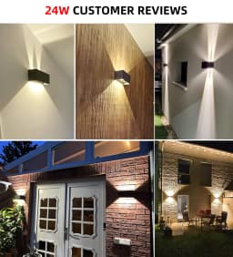 LED Wall Lamp Outdoor Waterproof IP65 Interior Wall Light Porch Garden Lights Living Room Street Corridor Stairs Lighting 24W