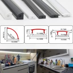 2-30Pcs/lot LED Aluminum Profile 0.5m/pcs U/V/W Shape Corner For 5050 2835 LED Strip Bar Lamp Channel Holder White/Black Cover