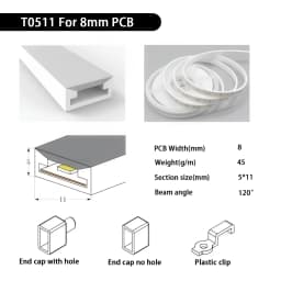 IP67 Waterproof Led Neon Silicone Flexible Light Tube Suitable for 5mm 8mm 10mm 12mm PCB WS2812B WS2811 5050 RGB Light Strip