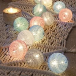 Cotton Garland Balls Lights String Christmas Easter Outdoor Hanging Party Baby Kids Room Bed Fairy Lights Decorations