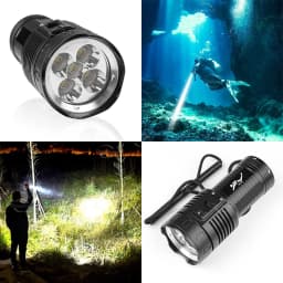 Most Powerful Diving Flashlight 5*T40 LED Professional Diving Flashlight Super Bright Underwater Torch Light Scuba Dive Lantern