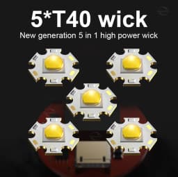 Most Powerful Diving Flashlight 5*T40 LED Professional Diving Flashlight Super Bright Underwater Torch Light Scuba Dive Lantern