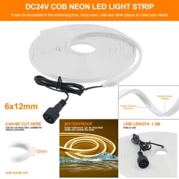 Solar LED Neon Strip Light Neon Sign Flexible Rope Lights 24V 2835 120LED/m 6x12mm Waterproof 0.5m 1m 2m 5m Garden Decoration