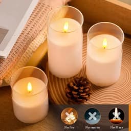 LED Flameless Candles with Remote Timer Realistic Flickering Flame Acrylic Candle Battery Powered for Christmas Wedding Decor