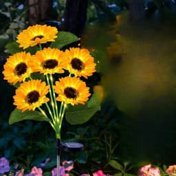 NEWEST 6/3/1Head Solar Simulation Sunflower with Luminous Pole LED Lights Garden Yard Lawn Night Lights Landscape Decor Lamp