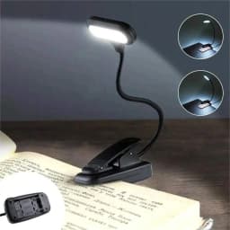 Battery Powered Mini LED Book Light with Clip Eye Protection Flexible Reading Lamp Desk Bedside Portable Night Light Study Light