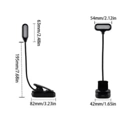 Battery Powered Mini LED Book Light with Clip Eye Protection Flexible Reading Lamp Desk Bedside Portable Night Light Study Light