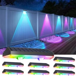 2/4pcs Solar Fence Light RGB Color Changing Outdoor Garden Yard Decor Step Lamp IP65 Waterproof Pathway Wall Stair Lamp Balcony
