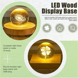 1/4Pcs Wood Desktop Decorative Lights Base Night Light Wooden LED USB RGB Display Lamp Display Stand Lamps Holder Art Ornament