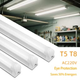 Energy Saving T5/T8 15W/25W LED Tube AC220V Fluorescent Tube Bulb for Shop Exhibition Halls Lighting,EU US Plug Connect Wire