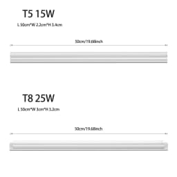 Energy Saving T5/T8 15W/25W LED Tube AC220V Fluorescent Tube Bulb for Shop Exhibition Halls Lighting,EU US Plug Connect Wire