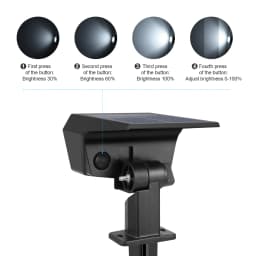Built-in Large Capacity Battery 1200mAh LED Solar Floodlight Waterproof Spotlight Lamp Long Working Time For Garden Lawn Pathway