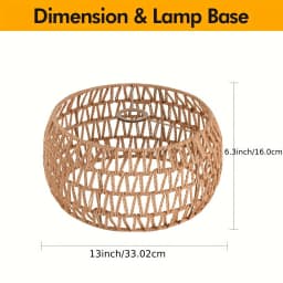 Rustic Braided Rope Lampshade Pendant Lights Handmade Bamboo Rattan Wicker Hanging Lamp for Kitchen Living Room Bedroom Corridor