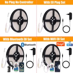 Dimmable COB LED Strip 12V 24V Tuya Wifi Bluetooth Flexible Neon Tape Ribbon 320LED High Linear Light Waterproof COB Led Light