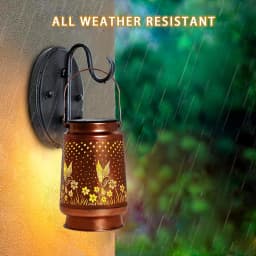 1PC Iron Solar Lantern Outdoor, Pathway Garden Light with Auto On/Off, Waterproof Decorative Lighting for Yard/Patio