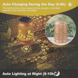 1PC Iron Solar Lantern Outdoor, Pathway Garden Light with Auto On/Off, Waterproof Decorative Lighting for Yard/Patio