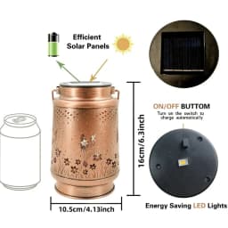 1PC Iron Solar Lantern Outdoor, Pathway Garden Light with Auto On/Off, Waterproof Decorative Lighting for Yard/Patio