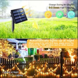 1/2pcs Solar String Lights 100 LED Waterproof 8 Lighting Modes for Courtyard Garden Tree Party Christmas Halloween Decorations