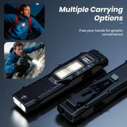 eDC tactical flashlight,1100LM rechargeable lED flat flashlight w/Clip & digital display,Pocket flashlight for camping emergency