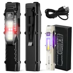 eDC tactical flashlight,1100LM rechargeable lED flat flashlight w/Clip & digital display,Pocket flashlight for camping emergency