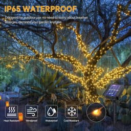 Christmas Garland Solar Outdoor String Lights LED Outdoor 8 Modes Chain Lights Decoration for Garden Patio Tree Terrace Parties