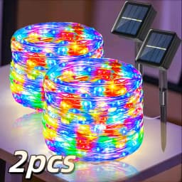 Christmas Garland Solar Outdoor String Lights LED Outdoor 8 Modes Chain Lights Decoration for Garden Patio Tree Terrace Parties